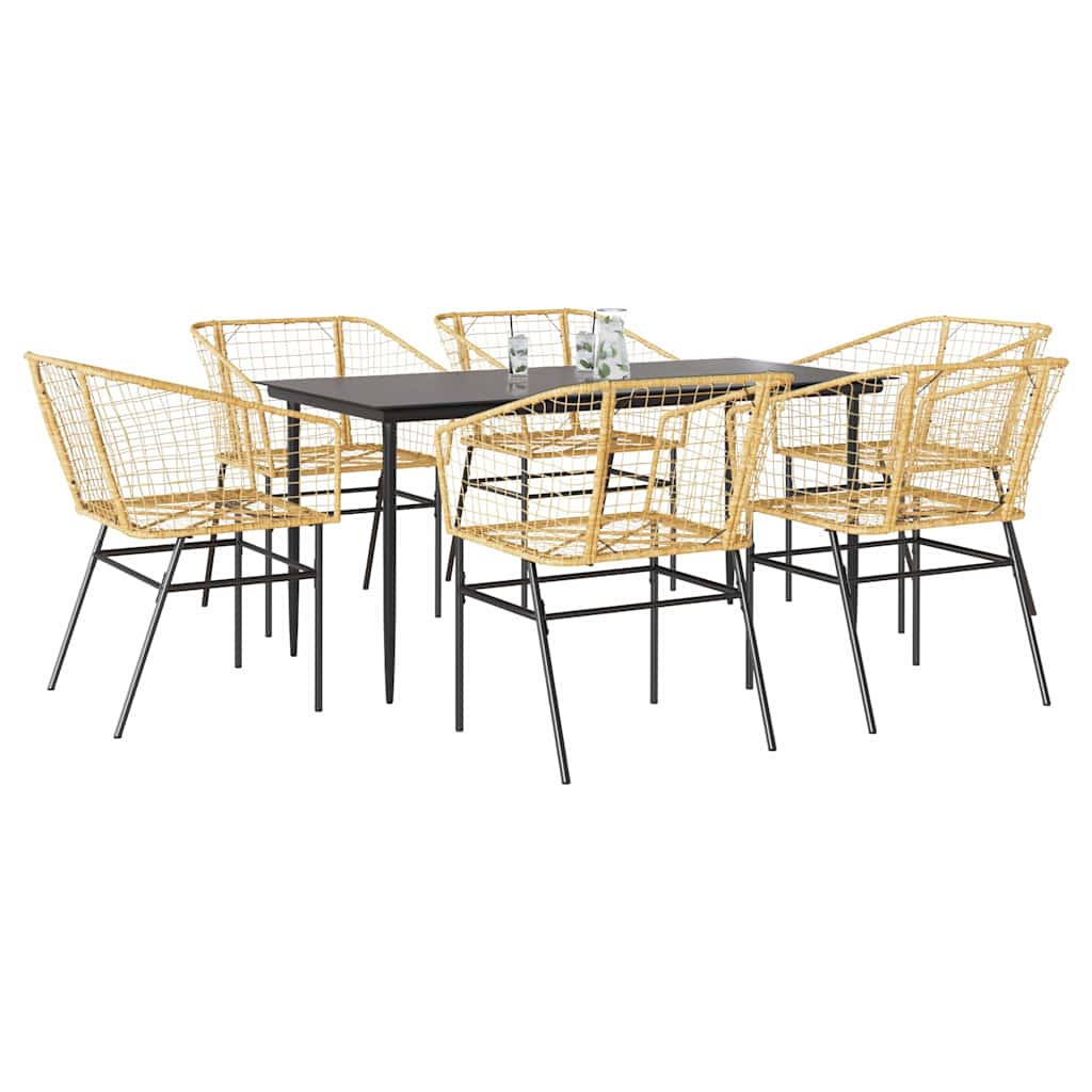 7-delige Tuinset poly rattan glas bruin is nu te koop bij PeponiXL, paradijselijk wonen!