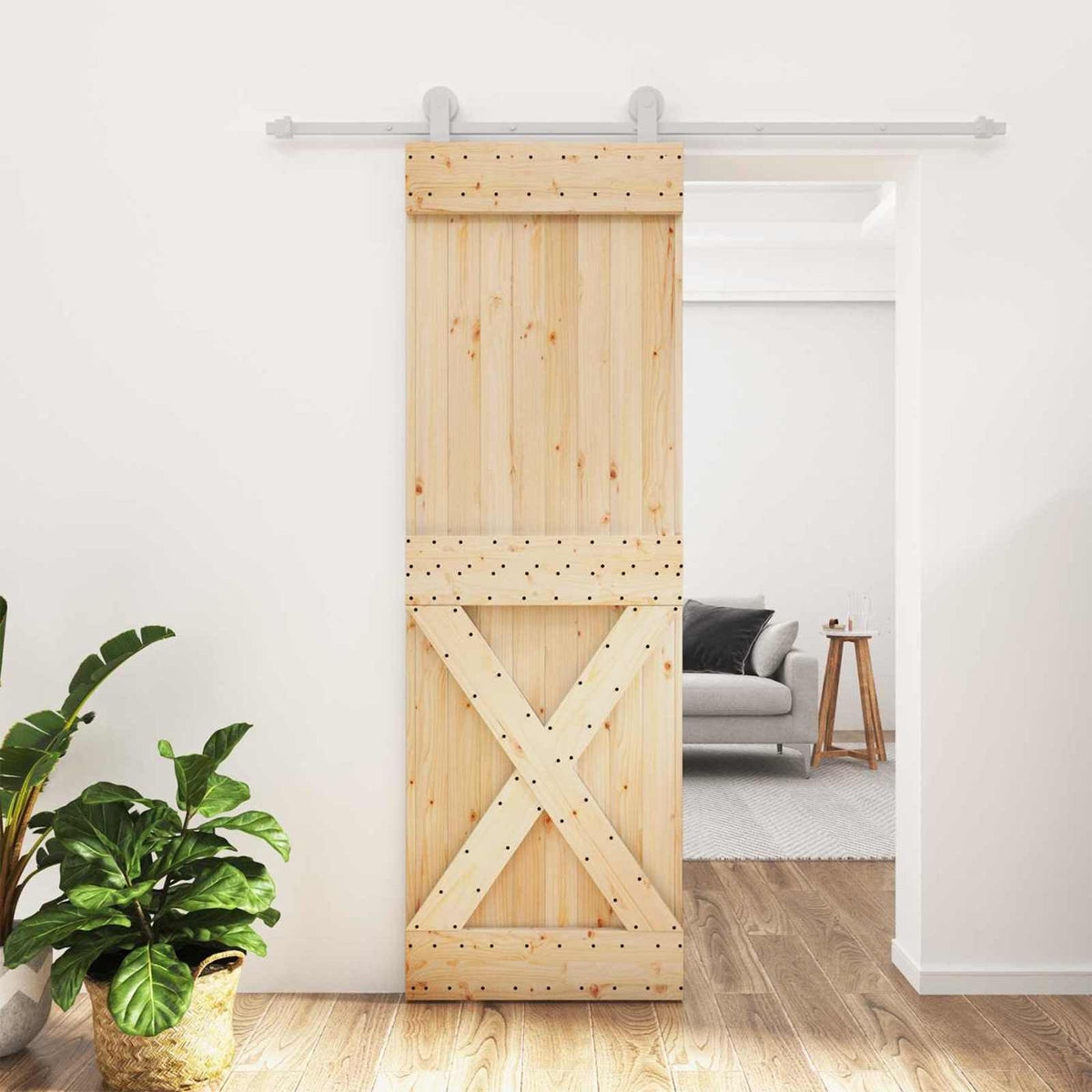 Schuifdeur Natuurlijk en Wit 70 x 210 cm Massief Grenenhout is nu te koop bij PeponiXL, paradijselijk wonen!