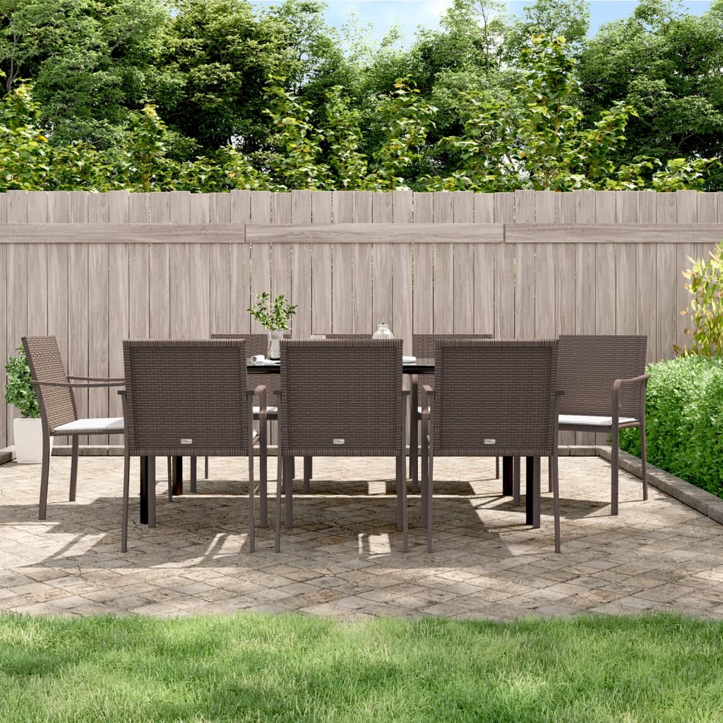 9-delige Tuinset met kussens poly rattan en staal is nu te koop bij PeponiXL, paradijselijk wonen!