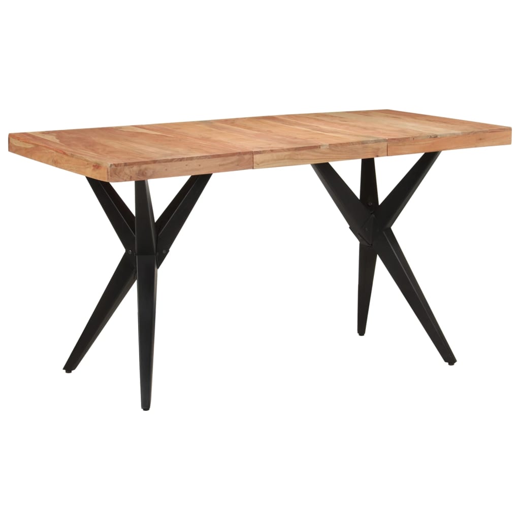 Eettafel 140x70x76 cm massief acaciahout zwart is nu te koop bij PeponiXL, paradijselijk wonen!