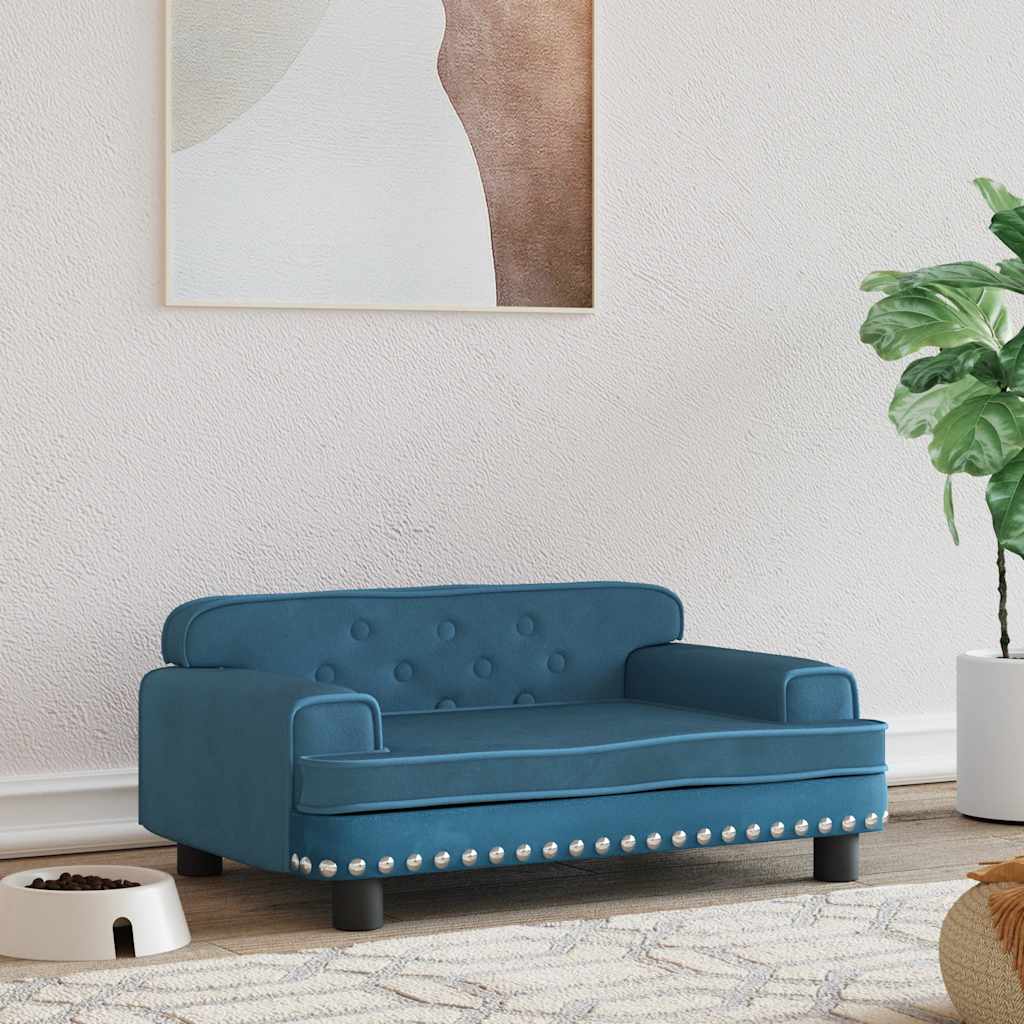 Hondenmand 70x45x30 cm fluweel blauw is nu te koop bij PeponiXL, paradijselijk wonen!