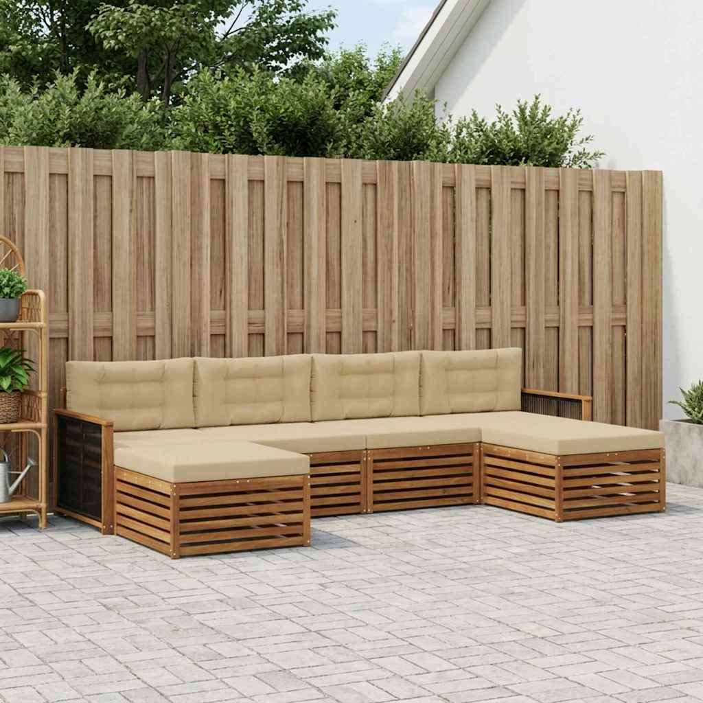 Sofa-Sets met kussen 6 pcs Massief Acaciahout is nu te koop bij PeponiXL, paradijselijk wonen!