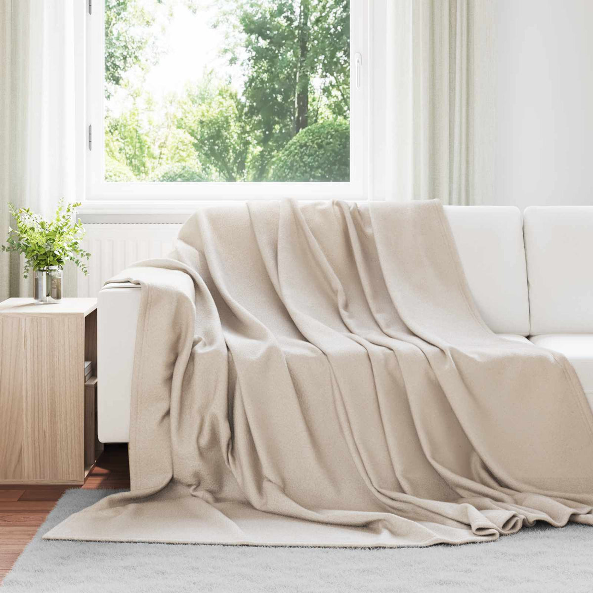 Kleden 6 pcs Beige 240 x 220 cm Fleece is nu te koop bij PeponiXL, paradijselijk wonen!