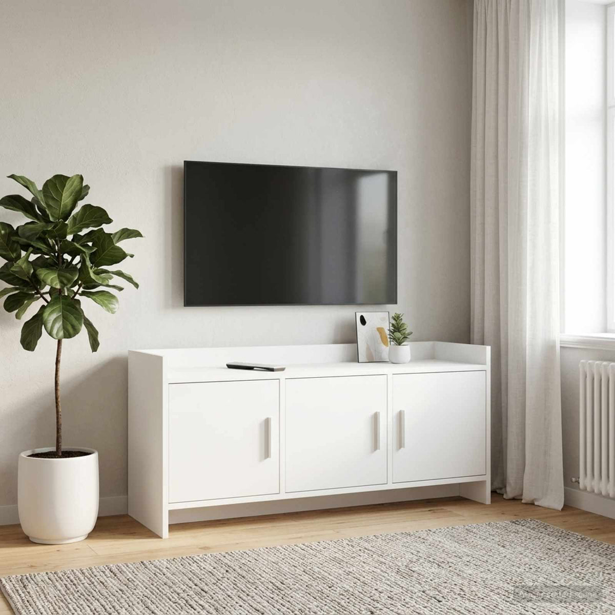 TV-kast 102 x 33 x 47 cm Wit Bewerkt hout is nu te koop bij PeponiXL, paradijselijk wonen!