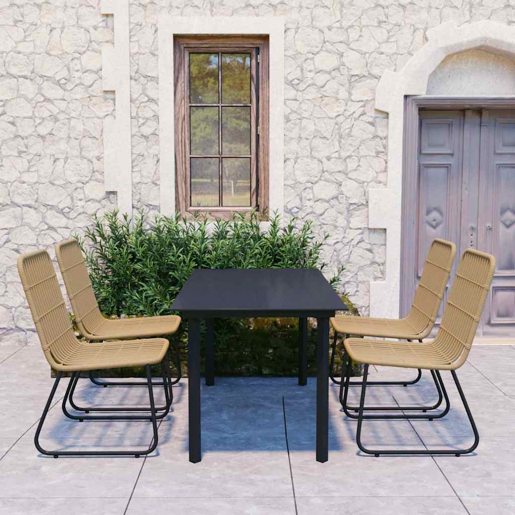 5-delige Tuinset poly rattan en glas is nu te koop bij PeponiXL, paradijselijk wonen!