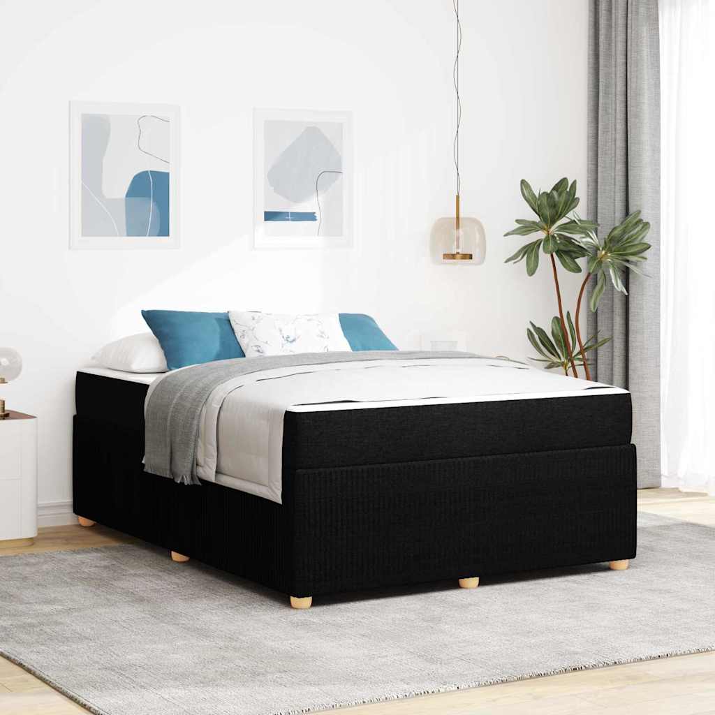 Bedframe met matras Zwart 140 x 200 cm Stof is nu te koop bij PeponiXL, paradijselijk wonen!