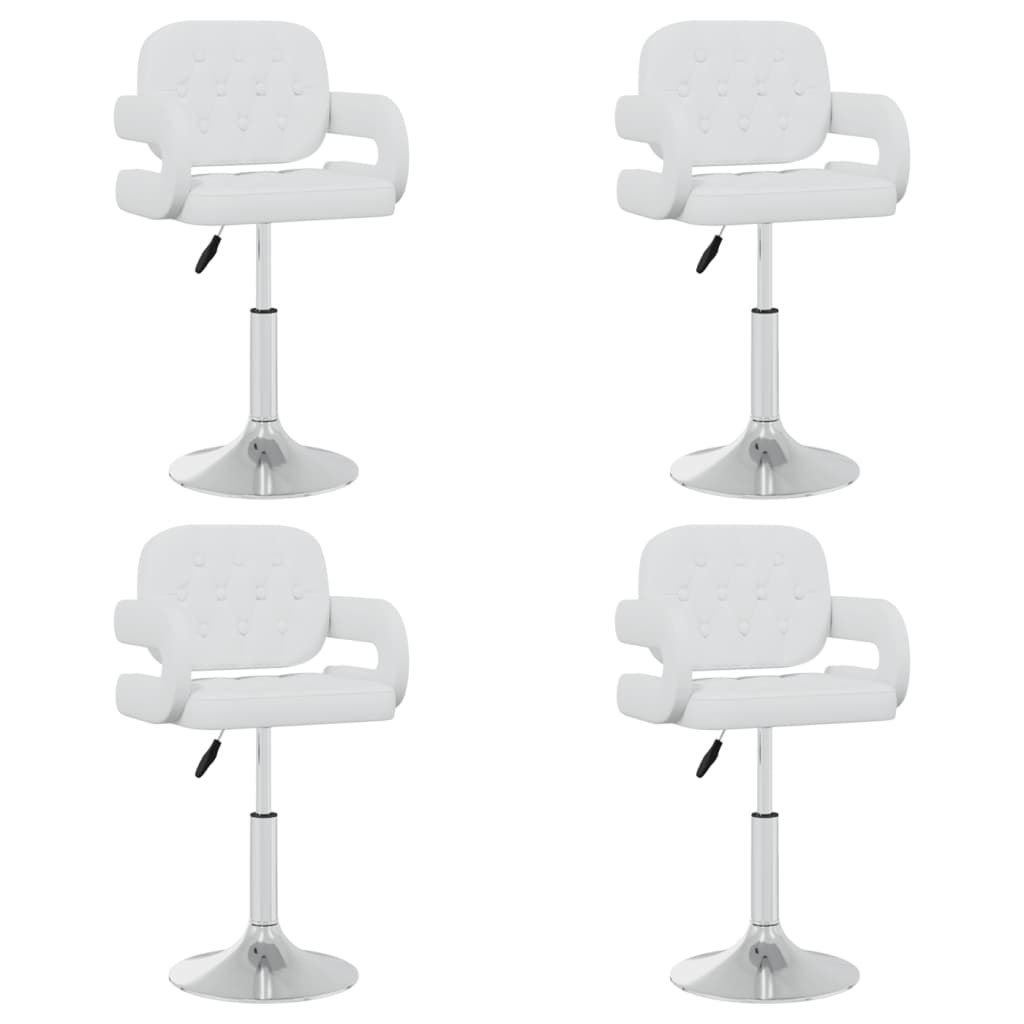 Eetkamerstoelen draaibaar 4 st kunstleer wit is nu te koop bij PeponiXL, paradijselijk wonen!