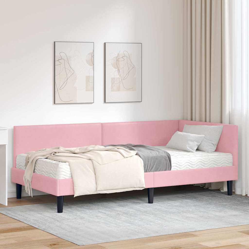 Hoekbedframe met Matras Anders 2 pcs Grijs Fluweel is nu te koop bij PeponiXL, paradijselijk wonen!