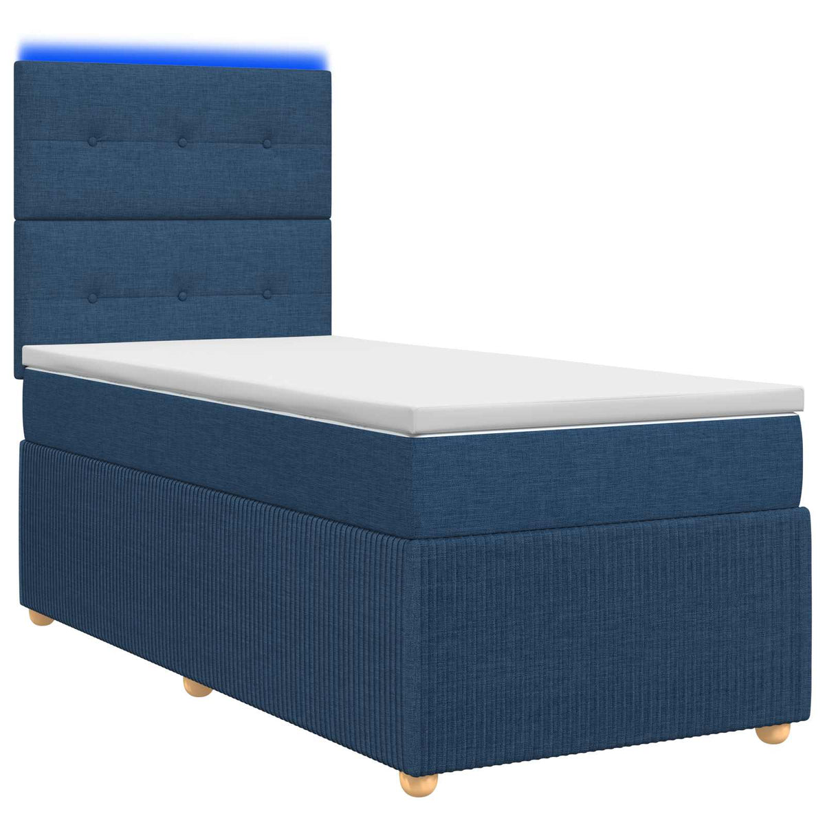 LED Boxspring Bed met Matras Blauw 80 x 200 cm Stof is nu te koop bij PeponiXL, paradijselijk wonen!