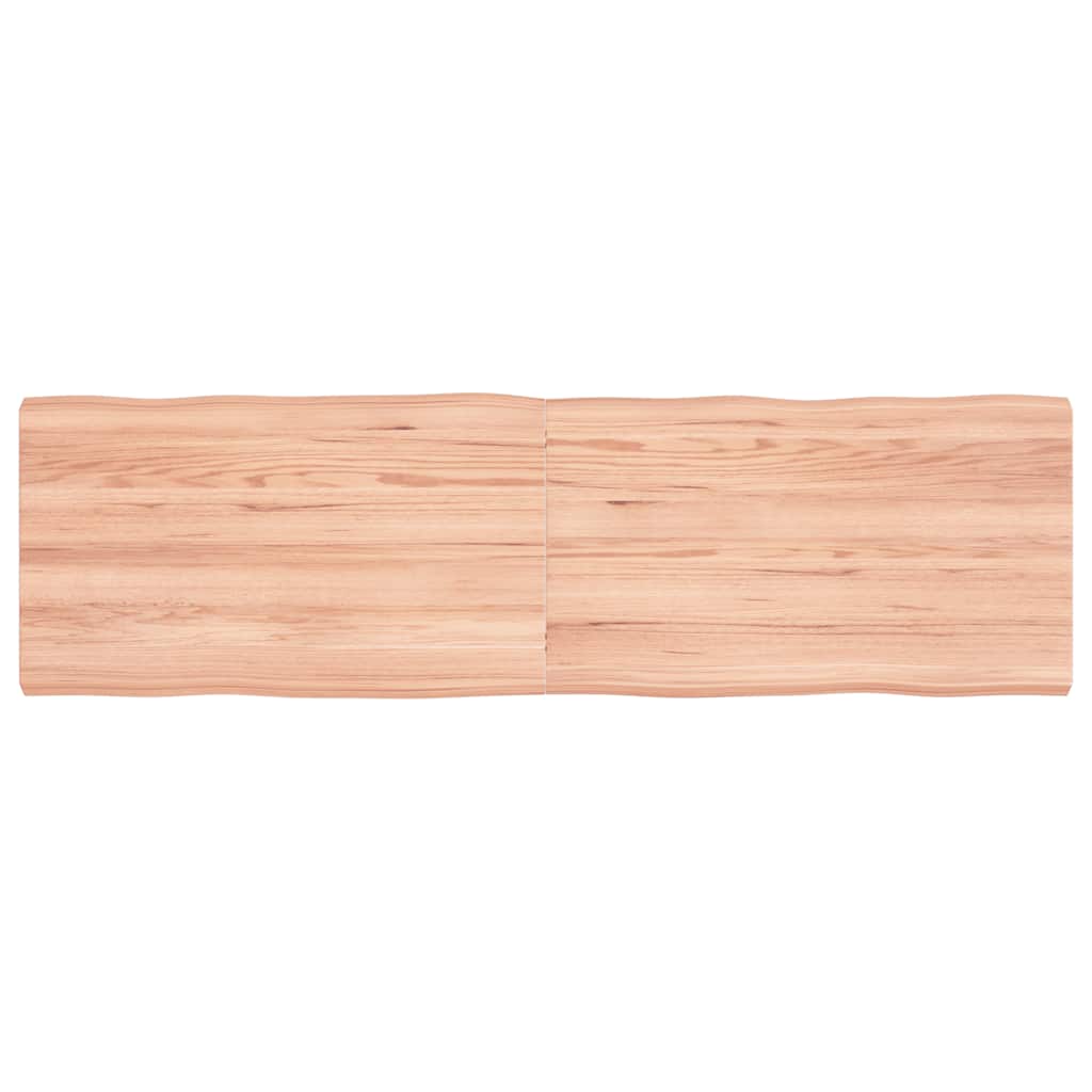 Tafelblad natuurlijke rand 140x40x(2-4) cm eikenhout lichtbruin is nu te koop bij PeponiXL, paradijselijk wonen!