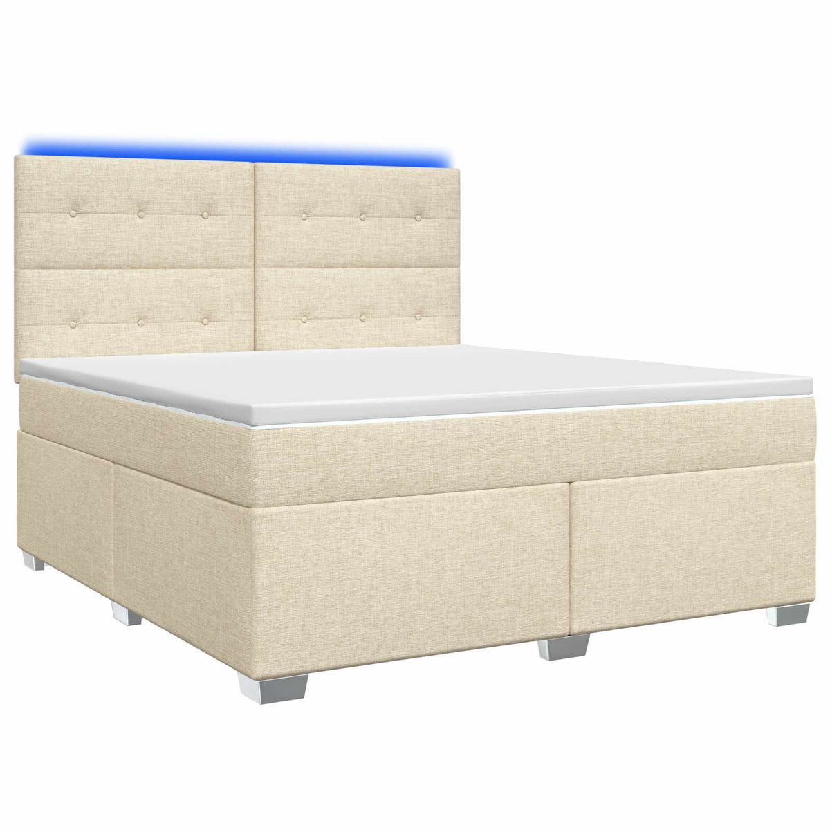 Boxspringbed met matras Crèmekleurig 180 x 200 cm Stof is nu te koop bij PeponiXL, paradijselijk wonen!