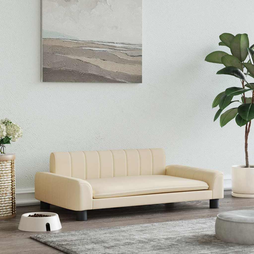 Hondenmand 90x53x30 cm stof crèmekleurig is nu te koop bij PeponiXL, paradijselijk wonen!