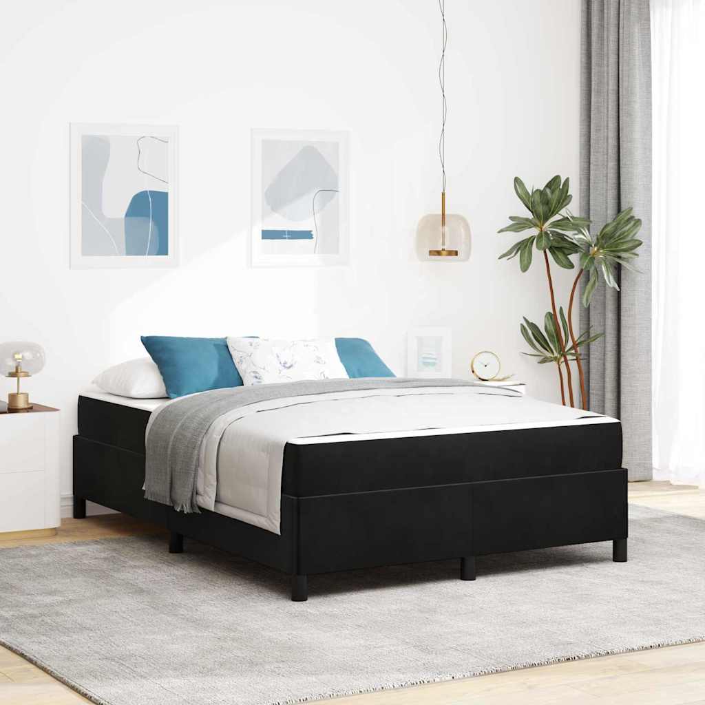 Bedframe met matras Zwart 140 x 200 cm Stof is nu te koop bij PeponiXL, paradijselijk wonen!