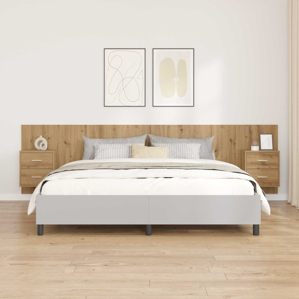 Hoofdbord Met Kast met lade 3 pcs Artisan Eiken Bewerkt hout is nu te koop bij PeponiXL, paradijselijk wonen!