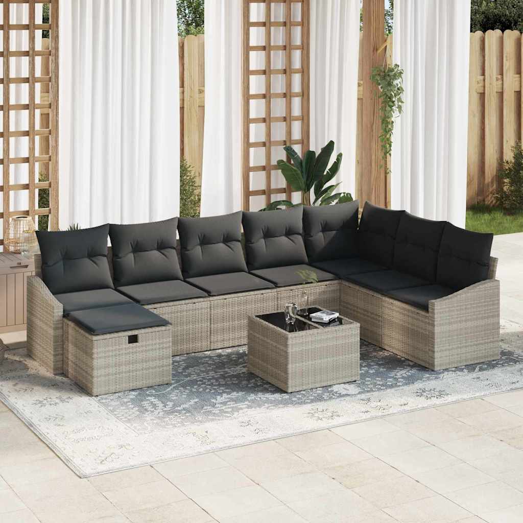 Bankstel 9 st poly rattan is nu te koop bij PeponiXL, paradijselijk wonen!