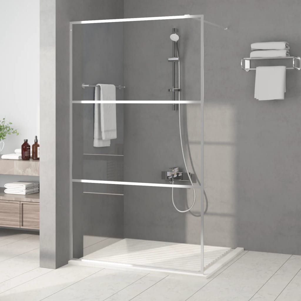 Inloopdouchewand 115x195 cm transparant ESG-glas zilverkleurig is nu te koop bij PeponiXL, paradijselijk wonen!