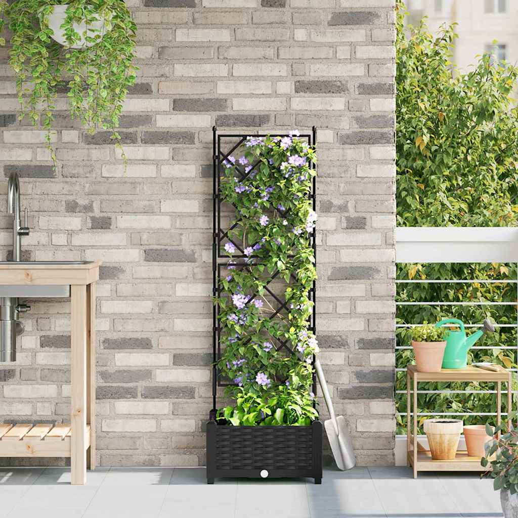 Tuin Bloempot Zwart 40 x 40 x 125,5 cm Kunststof is nu te koop bij PeponiXL, paradijselijk wonen!