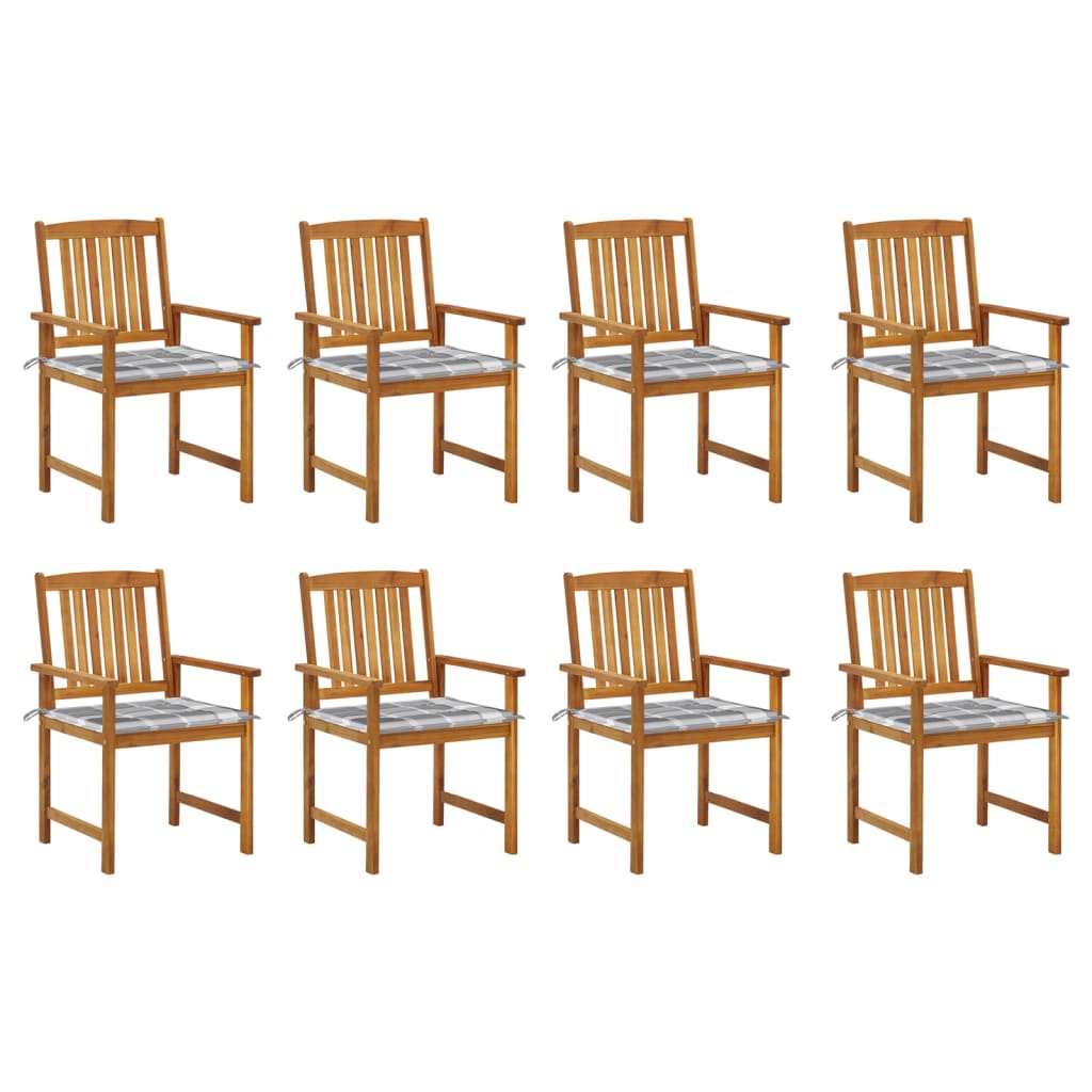 Tuinstoelen 8 st met kussens massief acaciahout is nu te koop bij PeponiXL, paradijselijk wonen!