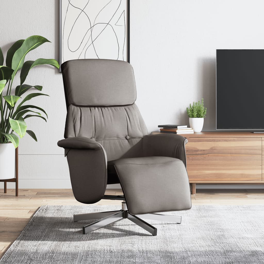 Fauteuil verstelbaar met voetensteun stof taupe is nu te koop bij PeponiXL, paradijselijk wonen!