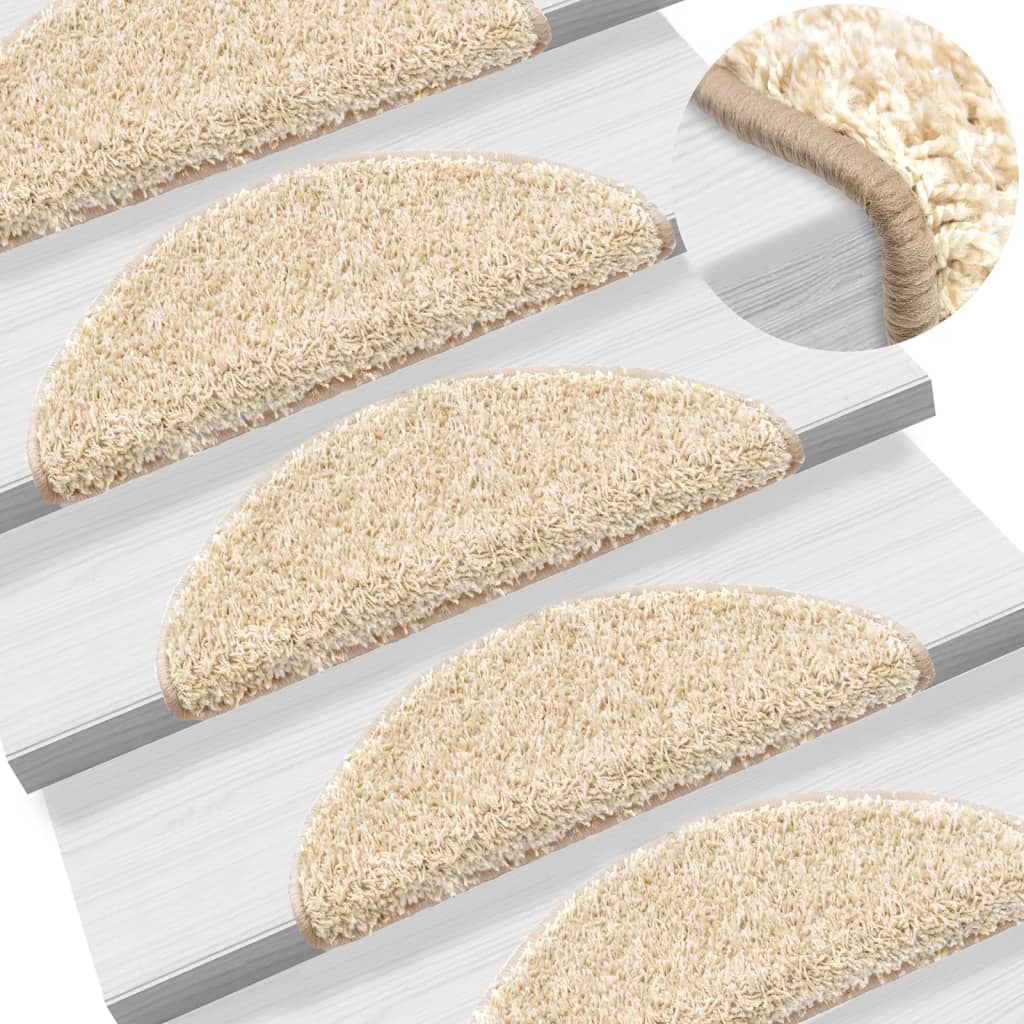 Trapmatten 10 st 56x17x3 cm crème halfrond is nu te koop bij PeponiXL, paradijselijk wonen!