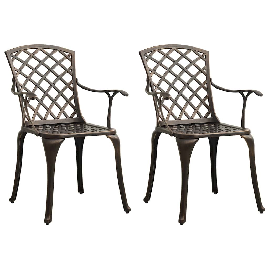 Tuinstoelen 2 st gietaluminium bronskleurig is nu te koop bij PeponiXL, paradijselijk wonen!