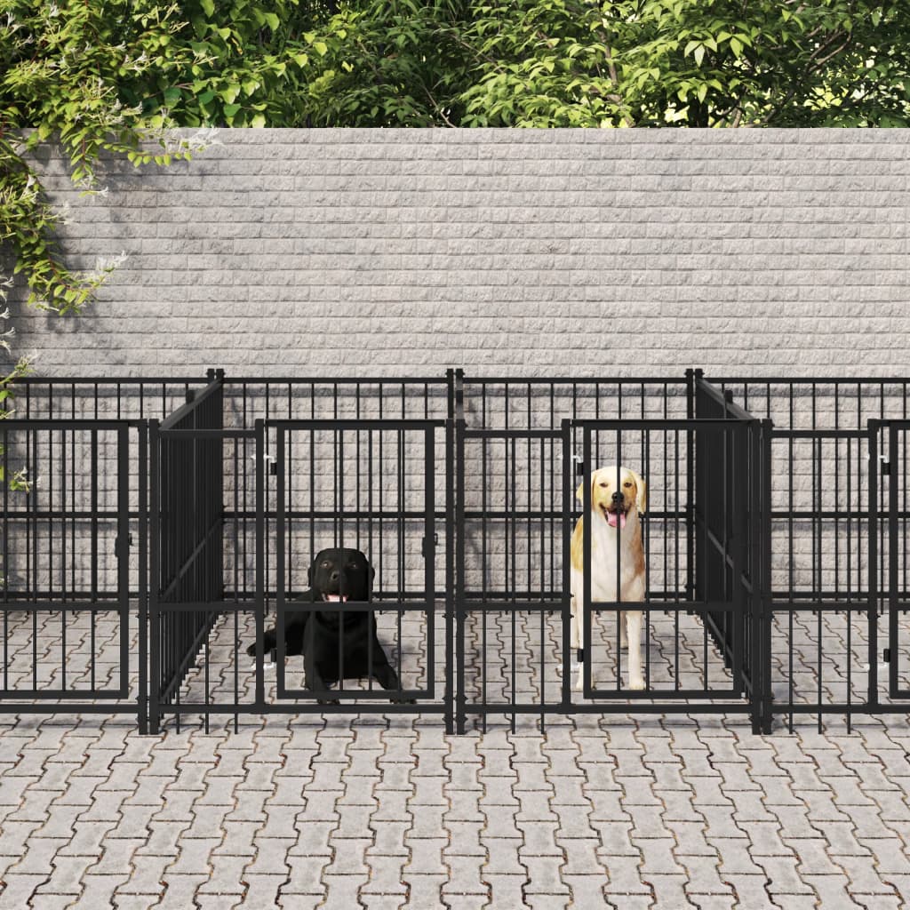 Hondenkennel voor buiten 16,89 m² staal is nu te koop bij PeponiXL, paradijselijk wonen!