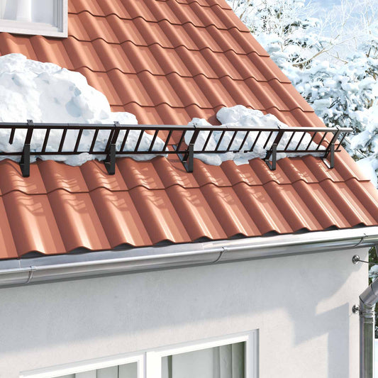 Sneeuwbeveiligingsteun 12 pcs Zwart 29,5 x 3 x 34,5 cm Staal is nu te koop bij PeponiXL, paradijselijk wonen!