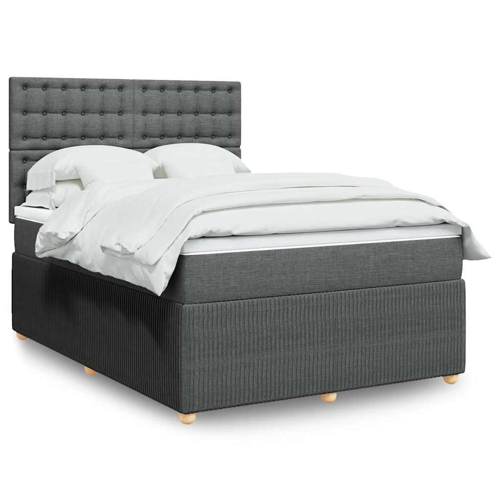 Boxspring met matras stof donkergrijs 140x190 cm is nu te koop bij PeponiXL, paradijselijk wonen!