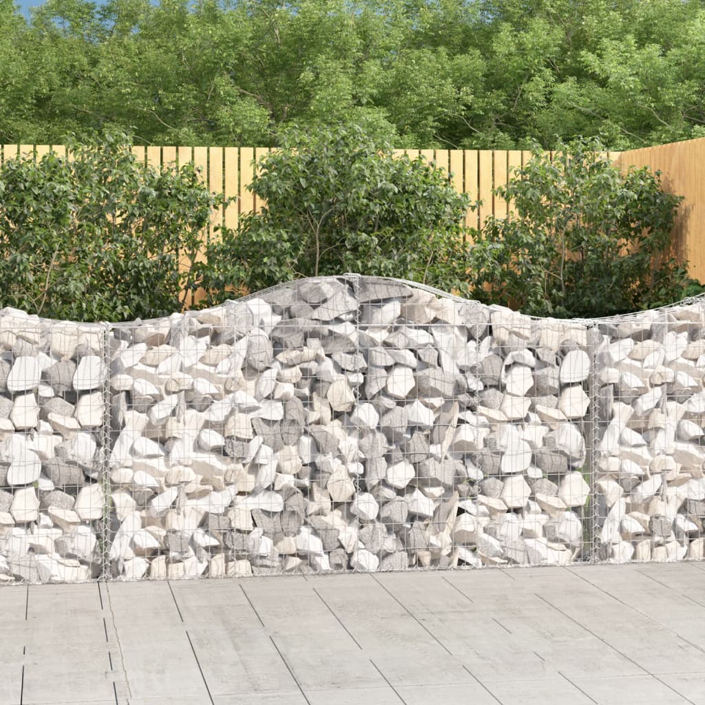 Schanskorven 4 st gewelfd 200x30x100/120 cm ijzer is nu te koop bij PeponiXL, paradijselijk wonen!