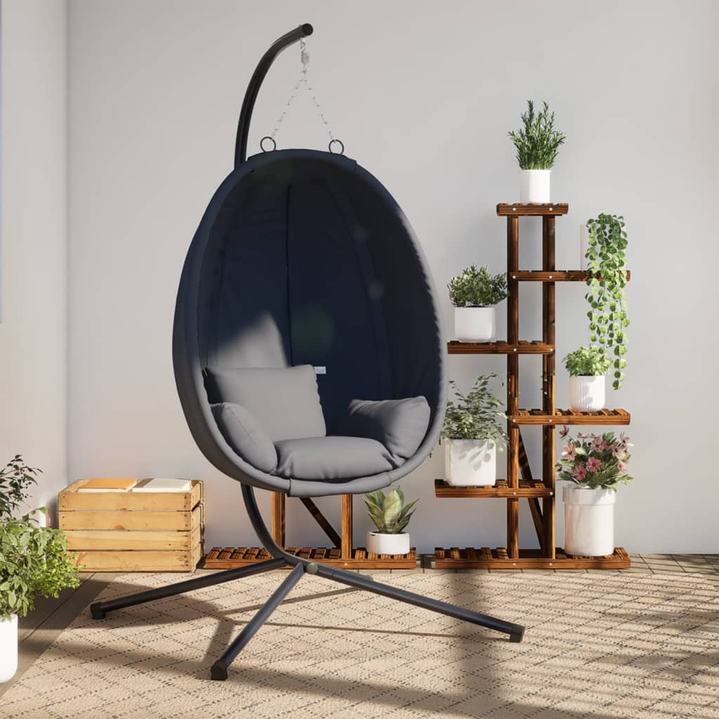 Hangende Egg Chair met standaard antraciet stof en staal is nu te koop bij PeponiXL, paradijselijk wonen!