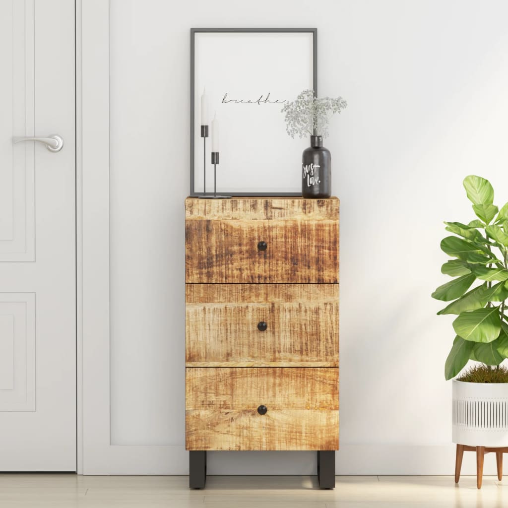 Dressoir met 3 lades 40x33,5x75 cm massief mangohout is nu te koop bij PeponiXL, paradijselijk wonen!