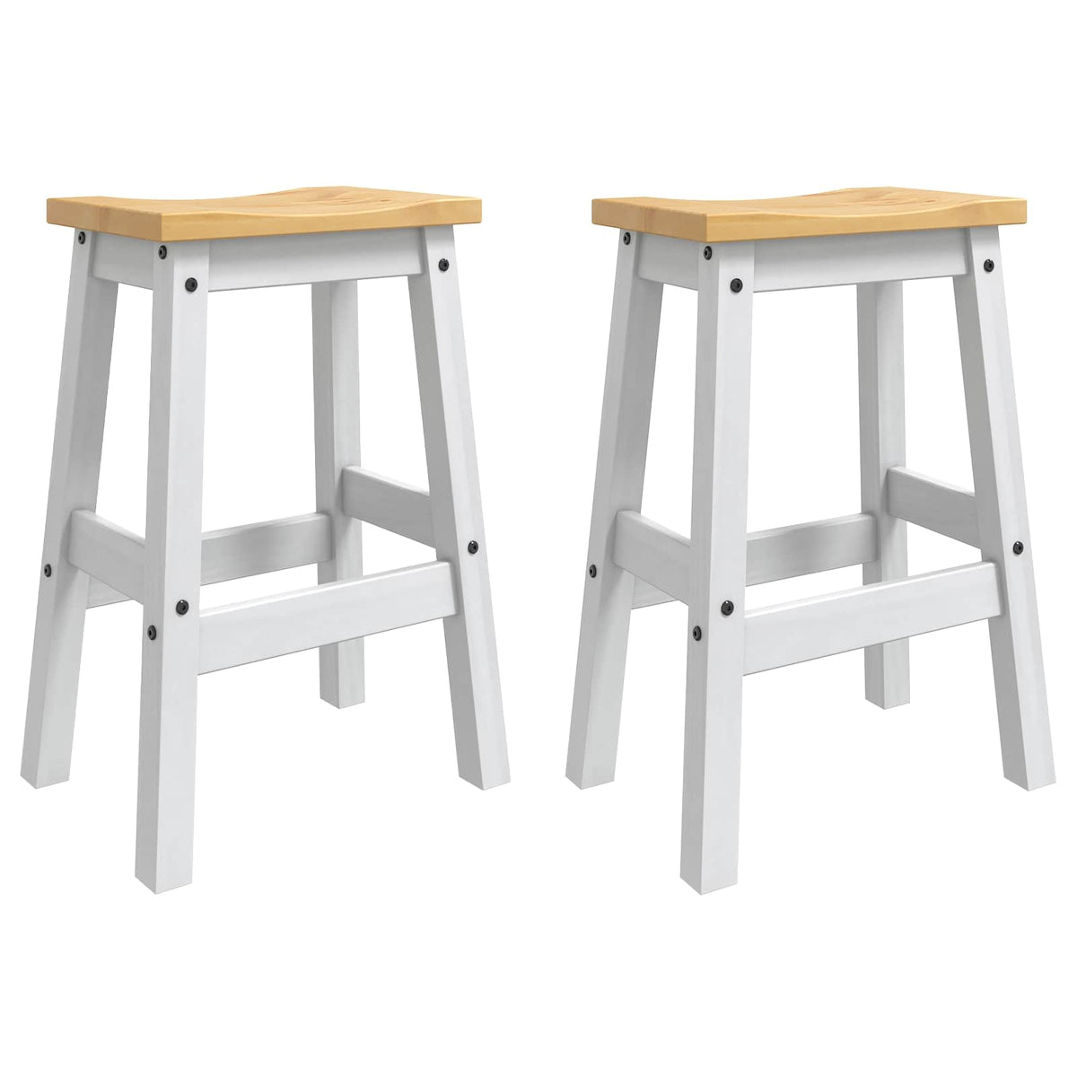 Barkruk 2 pcs Wit en Honing Was 44 x 30 x 63 cm is nu te koop bij PeponiXL, paradijselijk wonen!
