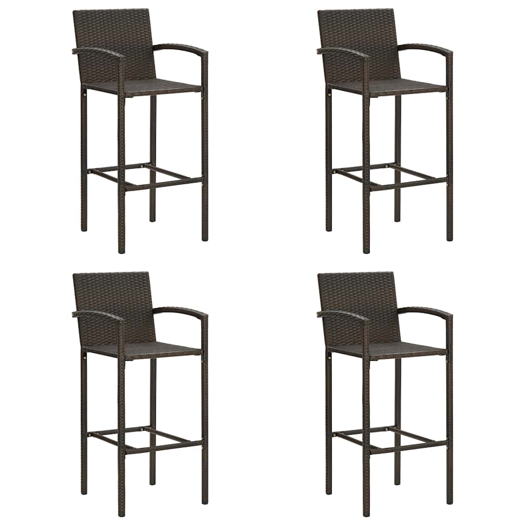 Barkrukken 4 st poly rattan bruin is nu te koop bij PeponiXL, paradijselijk wonen!