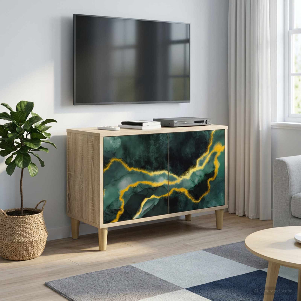 Tv-meubel WIJHE 69 x 33 x 50 cm Sonoma Bewerkt hout is nu te koop bij PeponiXL, paradijselijk wonen!