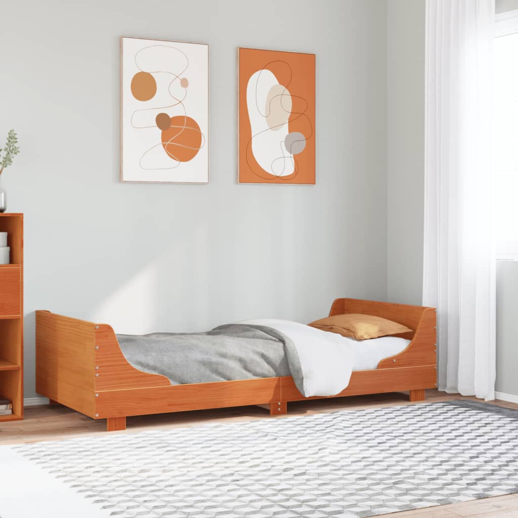 Bedframe zonder matras massief grenenhout wasbruin 75x190 cm is nu te koop bij PeponiXL, paradijselijk wonen!