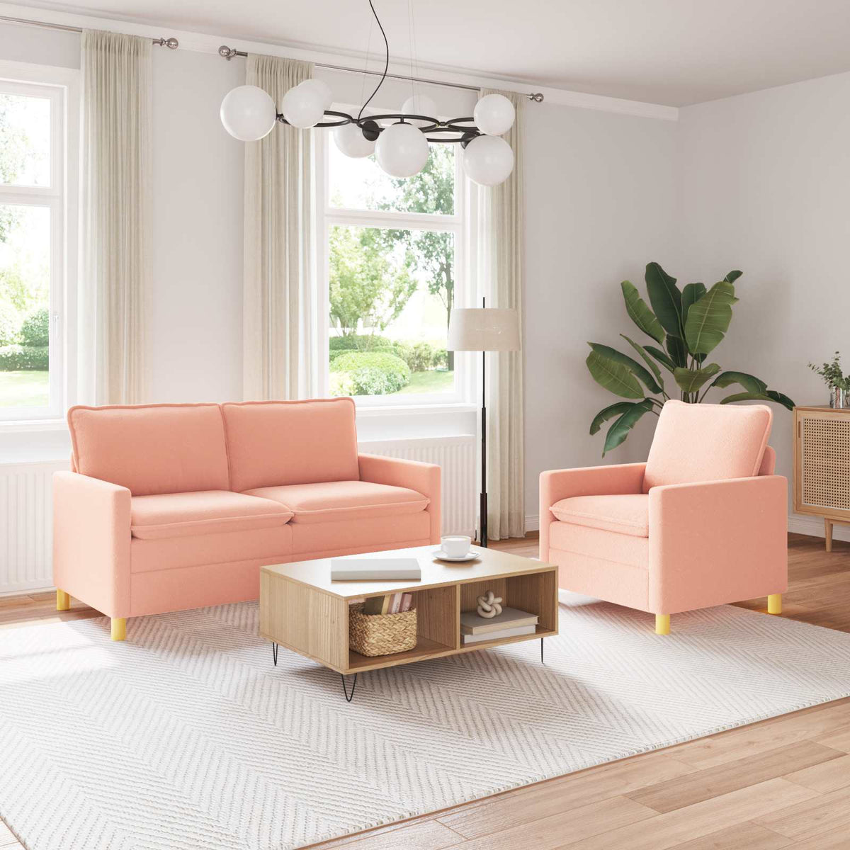 Bankstel 2 st Roze Stof is nu te koop bij PeponiXL, paradijselijk wonen!