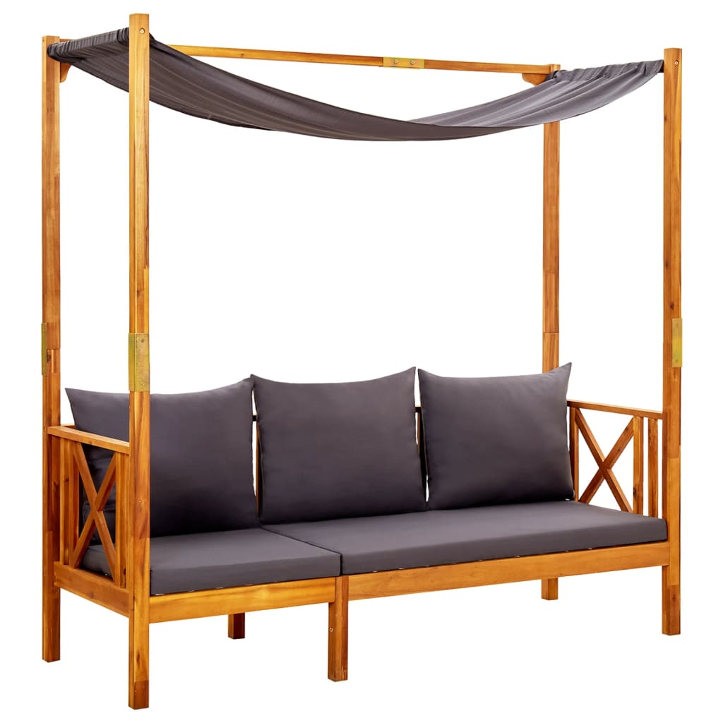 Tuinbank met luifel massief acaciahout is nu te koop bij PeponiXL, paradijselijk wonen!