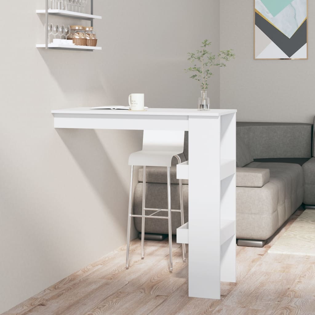 Bartafel wandgemonteerd 102x45x103,5 cm bewerkt hout wit is nu te koop bij PeponiXL, paradijselijk wonen!