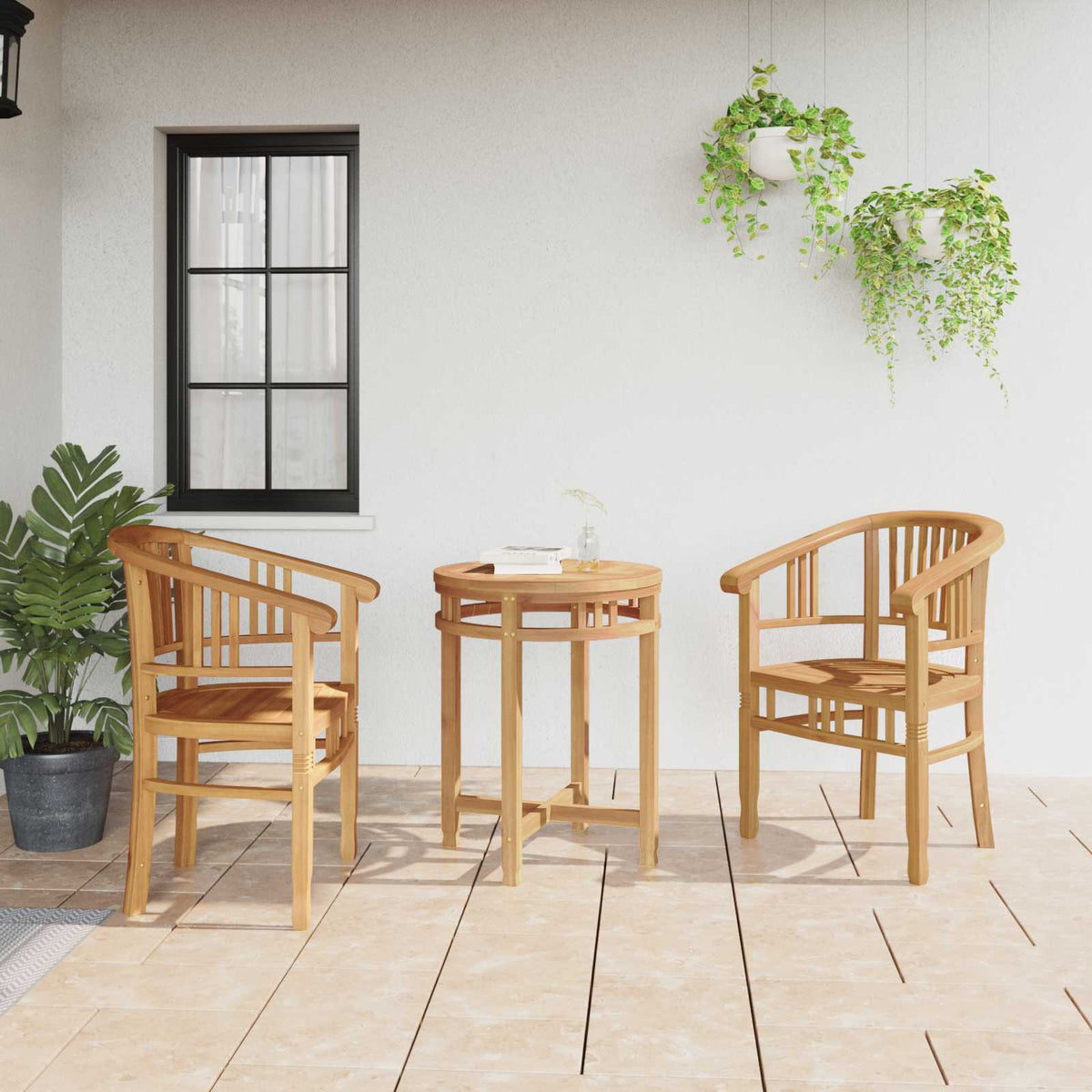 Stoel 2 pcs Bruin 63 x 58 x 89 cm Massief Teakhout is nu te koop bij PeponiXL, paradijselijk wonen!