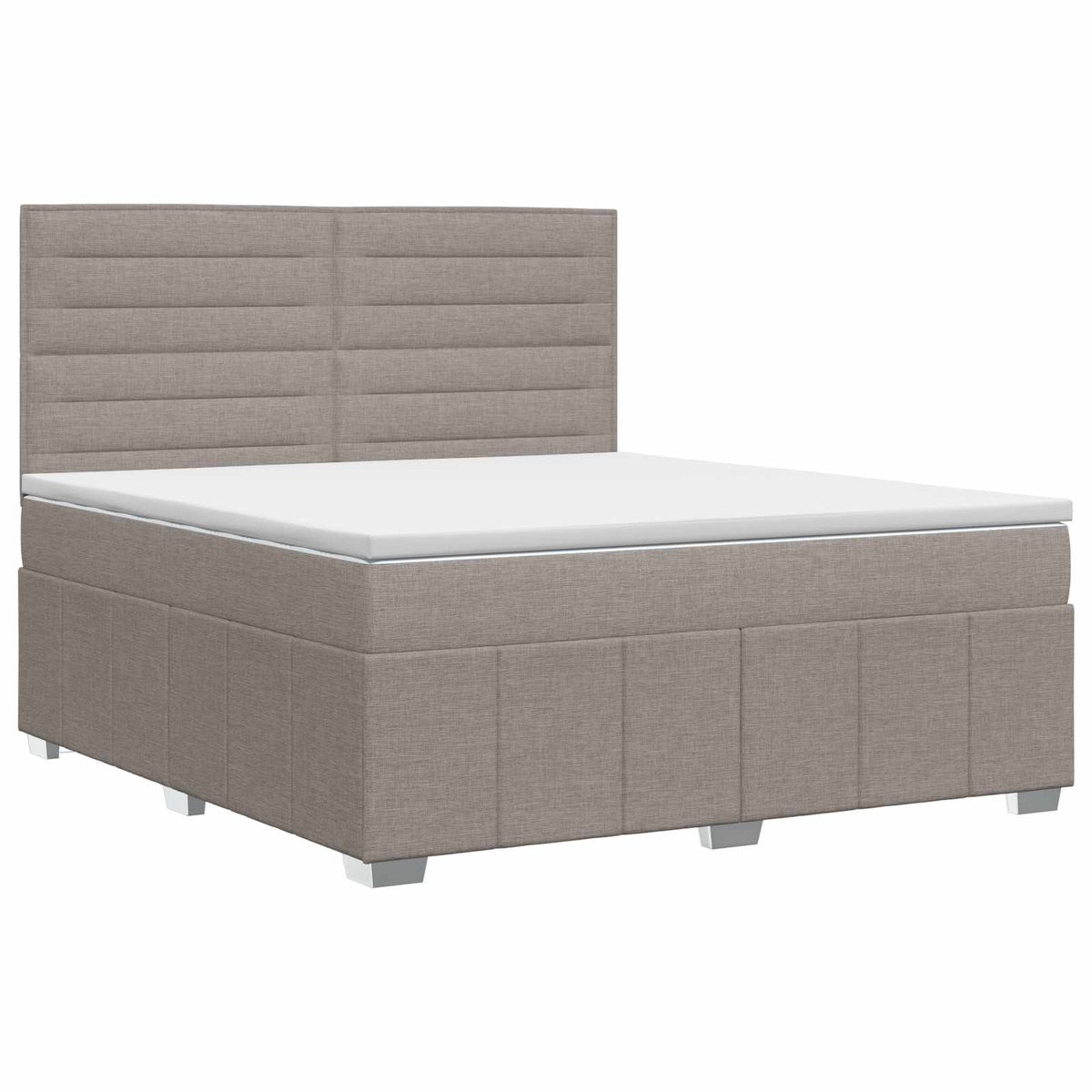 Boxspringbed met matras met hoofdeinde Taupe 140 x 200 cm Stof is nu te koop bij PeponiXL, paradijselijk wonen!