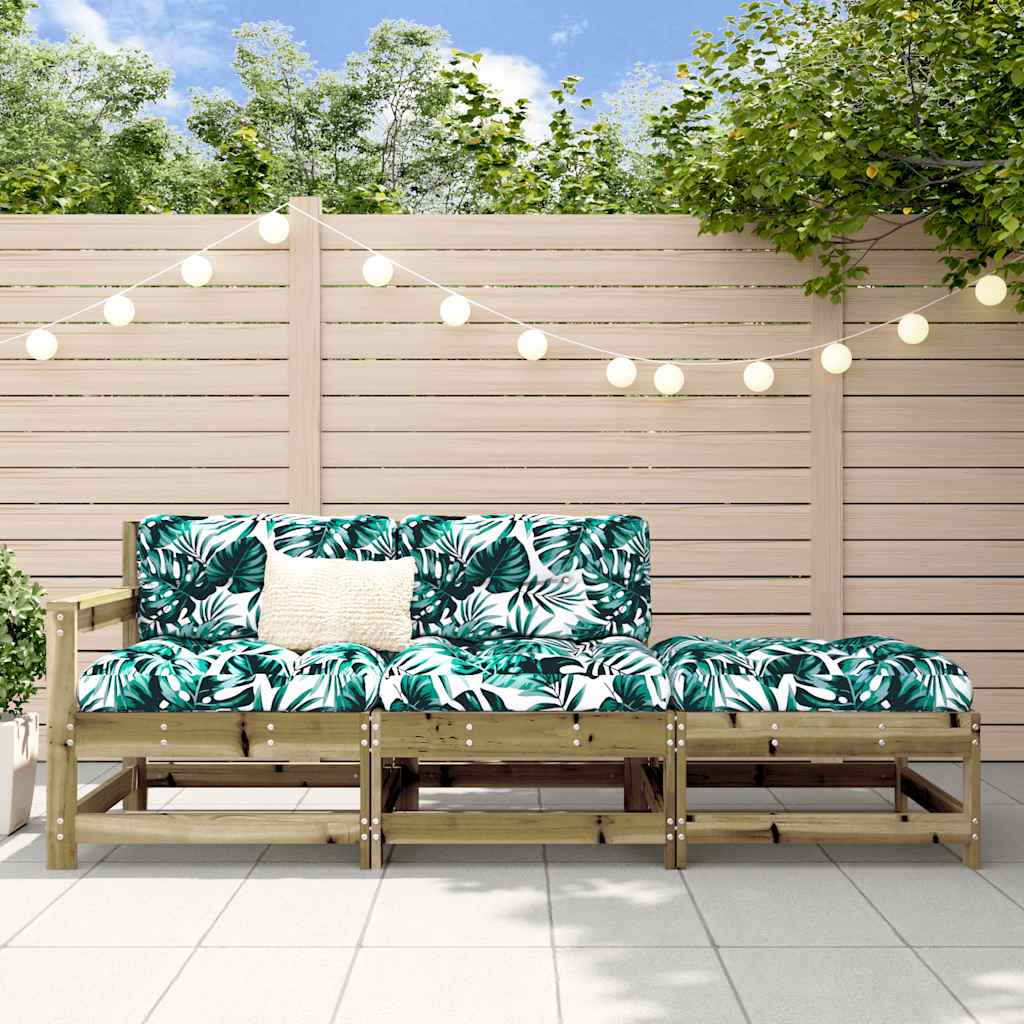 3-delige Loungeset met kussens geïmpregneerd grenenhout is nu te koop bij PeponiXL, paradijselijk wonen!