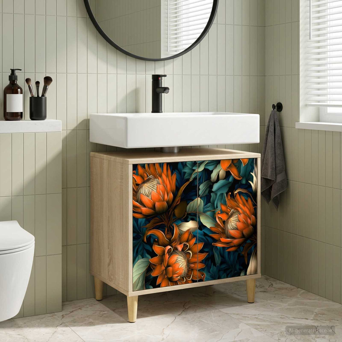 Badkamerkast LOCHEM Sonoma 60 x 40 x 60 cm Bewerkt hout is nu te koop bij PeponiXL, paradijselijk wonen!