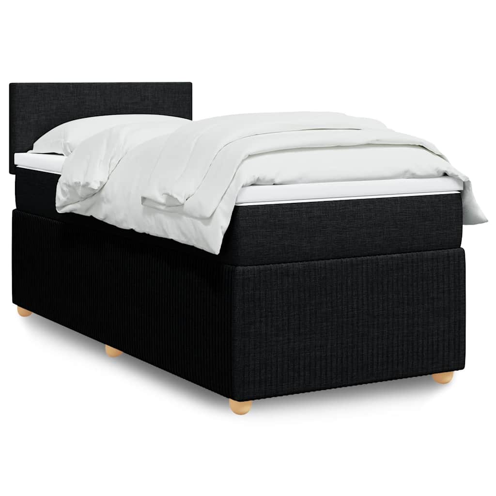 Boxspring met matras stof zwart 90x190 cm is nu te koop bij PeponiXL, paradijselijk wonen!