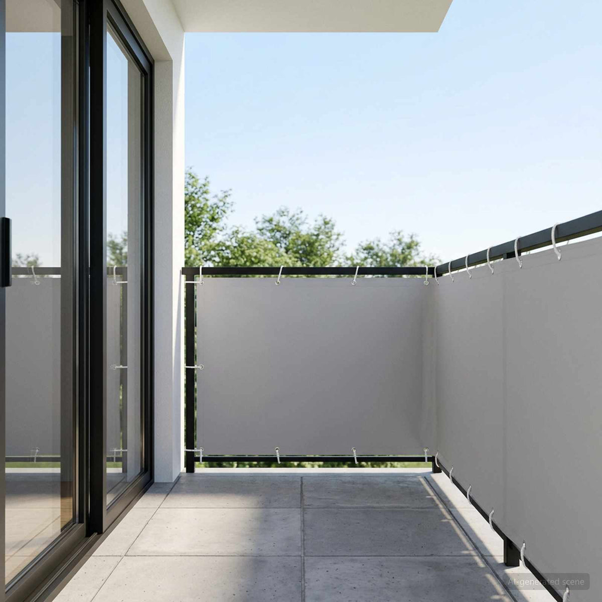 Balkon Privacy Scherm 1,5 x 15 m Stof met PU-coating Lichtgrijs is nu te koop bij PeponiXL, paradijselijk wonen!