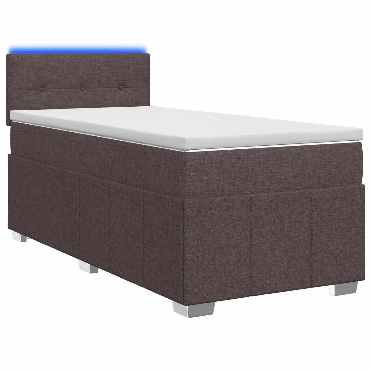 Boxspringbed met matras Donkerbruin 100 x 200 cm Stof is nu te koop bij PeponiXL, paradijselijk wonen!