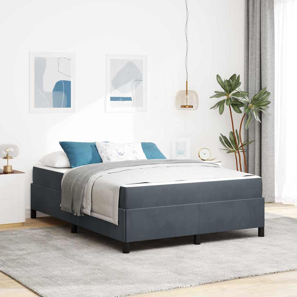 Bedframe met matras Donkergrijs 160 x 200 cm Stof is nu te koop bij PeponiXL, paradijselijk wonen!