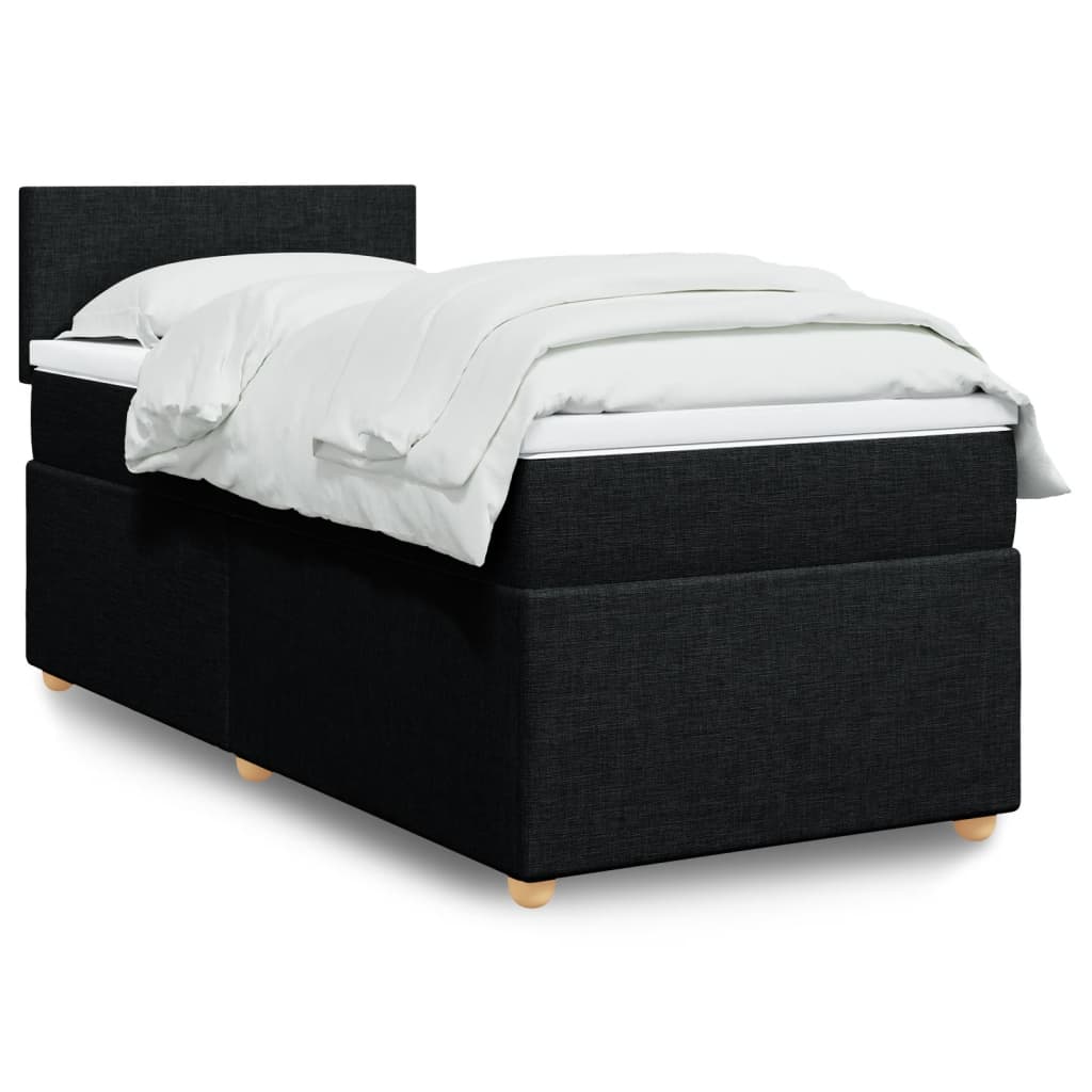 Boxspring met matras stof zwart 90x200 cm is nu te koop bij PeponiXL, paradijselijk wonen!
