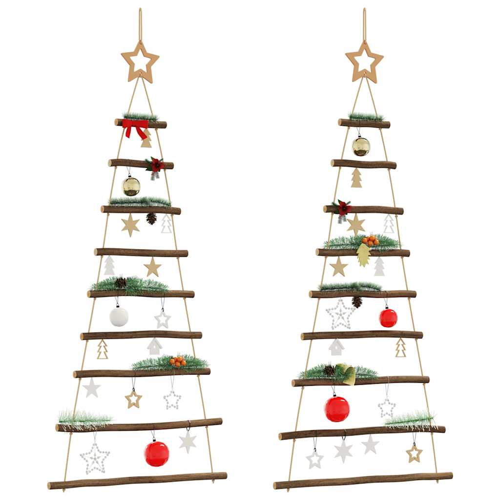 Hangende kerstbomen met topsterren 2 st 55x120 cm natuurlijke tak is nu te koop bij PeponiXL, paradijselijk wonen!