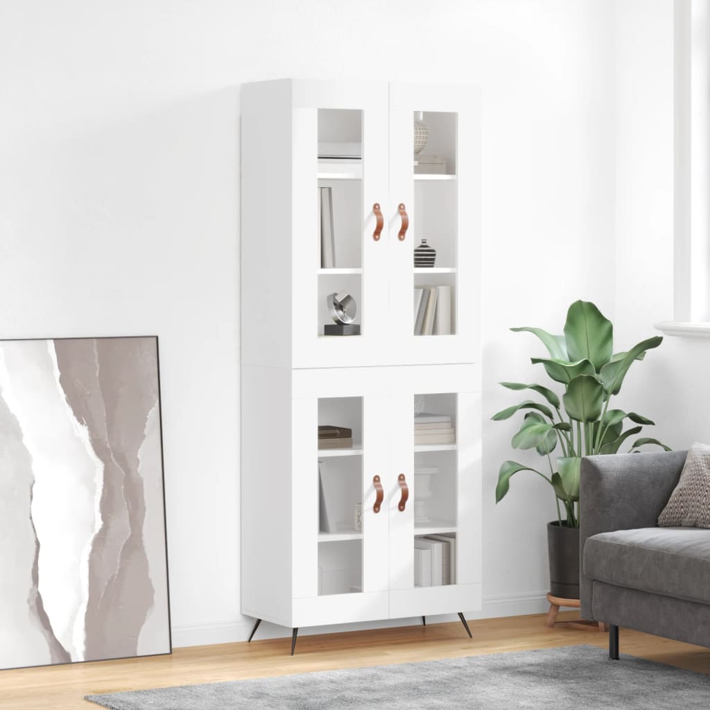 Hoge kast 69,5x34x180 cm bewerkt hout wit is nu te koop bij PeponiXL, paradijselijk wonen!