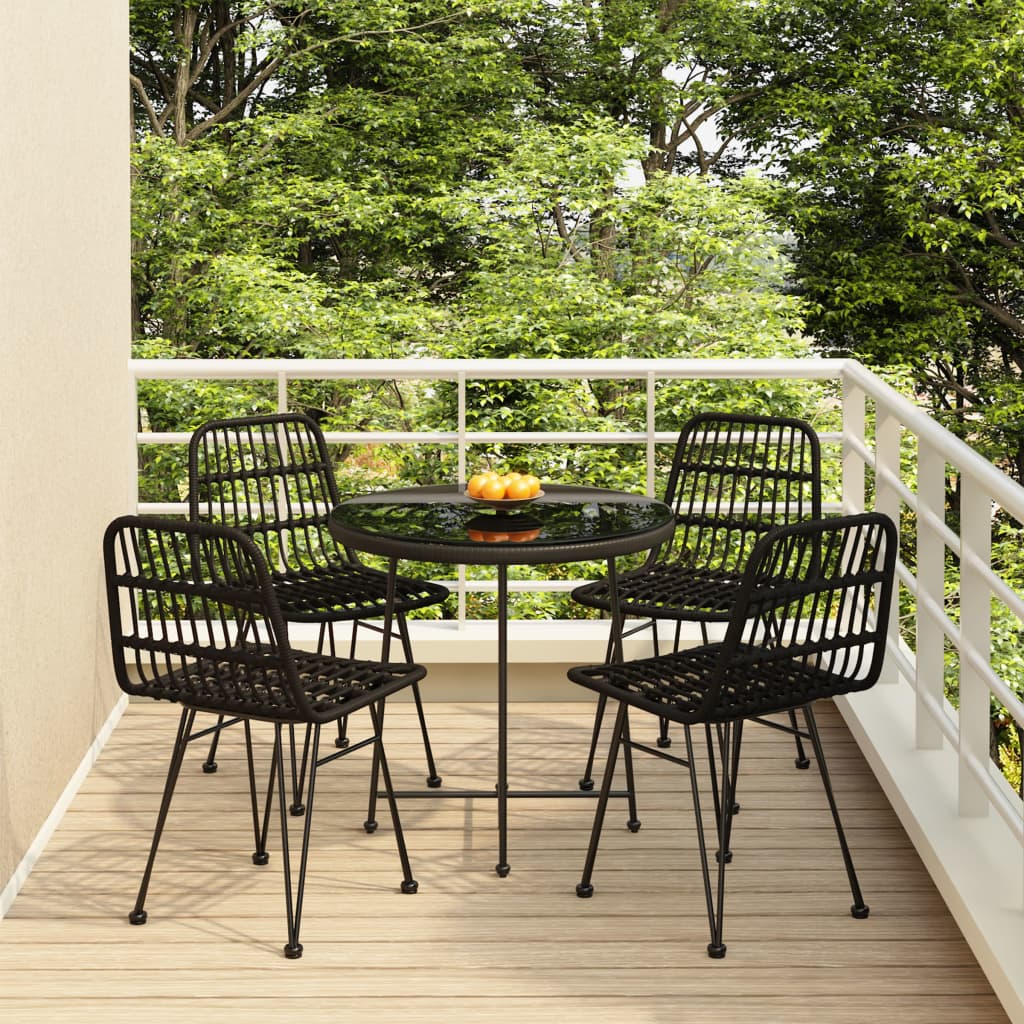 5-delige Tuinset poly rattan zwart is nu te koop bij PeponiXL, paradijselijk wonen!